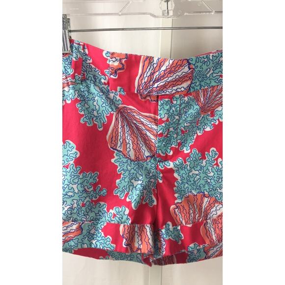 Lilly Pulitzer 100% Cotton Fuchsia Callahan Shorts Coral Sea Shell Shorts sz. 8 - Picture 2 of 5